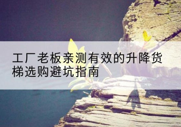 抚州升降货梯怎么选-工厂老板亲测有效的升降货梯选购避坑指南